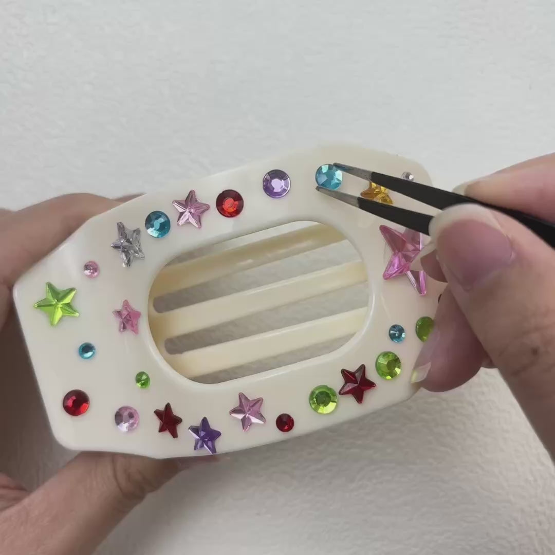 how to stick the gems on